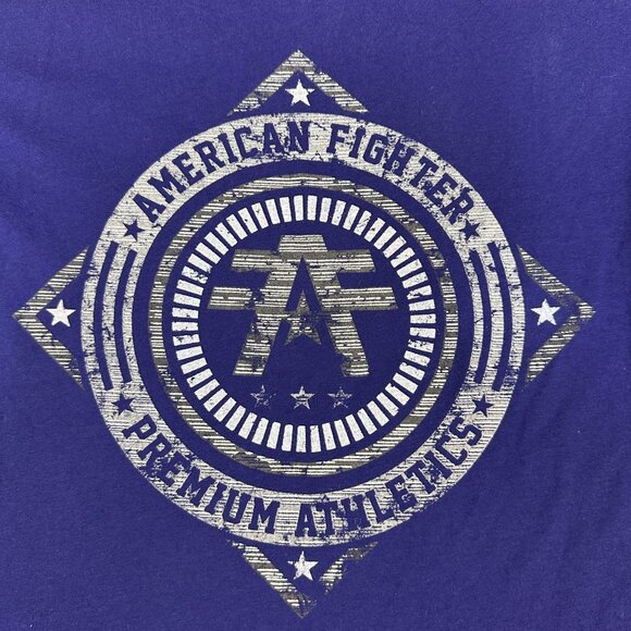 American Fighter Blue & Black 3/4 Sleeve Raglan Premium Athletic Shirt Size L - Picture 3 of 6
